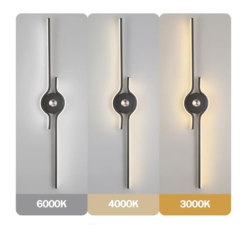 Aplique de pared moderno de aluminio y hierro negro de 60cm 4