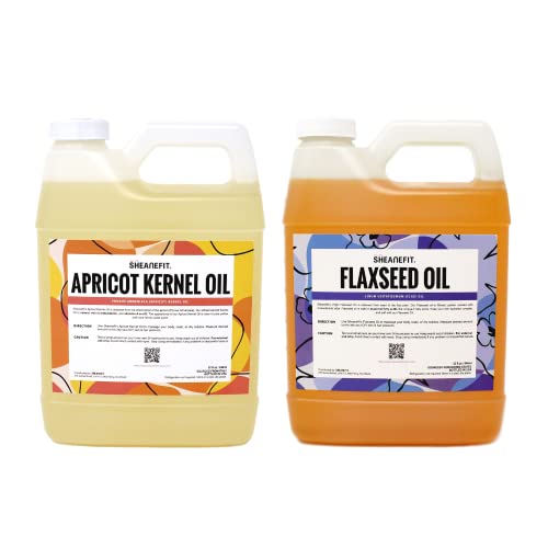 Sheanefit 32Oz Cold Pressed Refined Apricot Kernel Oil And 32Oz Cold Pressed Virgin Flaxseed Oil #TOP6