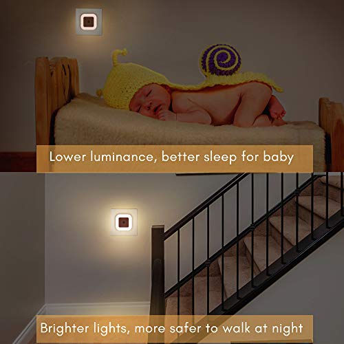 SOAIY 4er-Set LED dimmbar Nachtlicht Steckdose mit Dämmerungssensor 0,2W Energiesparend Orientierungslicht Automatisch… – Bild 5