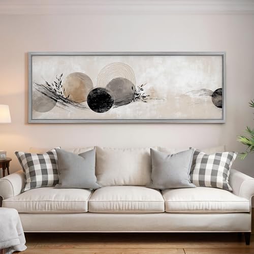 Toile murale Japandi Circles format long horizontal tableau deco salon nature