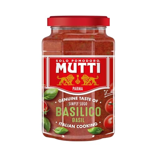 Image of Mutti Parma Pasta Sauce with Basil • Italian Tomato Sauce with Genovese Basil PDO, 14.11 oz ℮ 400 g (Pack of 3)