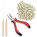 Neitsi Hair Extension Remove Pliers + Pulling Hook + Bead Device Tool Kits + 500pcs 5mm Micro Rings (Blonde# Beads)
