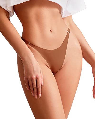 Deangelmon Women String Bikini Panties Seamless Underwear Cheeky Microfiber No Show Invisible Stretchy Soft Pack (7P1,M) #TOP3