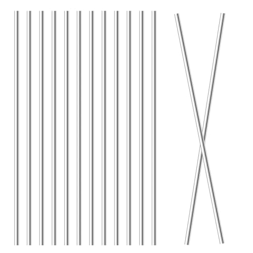 Sissatthai 1mm x 300mm 304 Stainless Steel Rod 12Pcs 1mm Rod, Metal Rods for Crafts Round Solid Shaft Rods Lathe Bar Stock for DIY Car