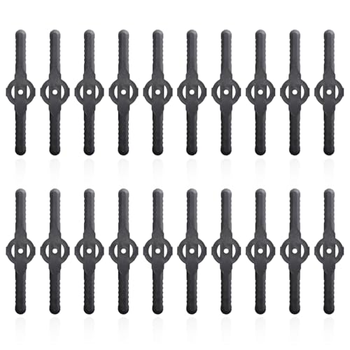 Image of Hopzab 20Pcs Plastic Strimmer Blades, 139mm Lawn Mower Replacement Cutter, Wear-Resistant Garden Tool Accessories for Grass Cutting, Easy Install Cordless Trimmer Parts, Black