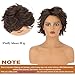 S-noilite Short Brown Wavy Curly Hair Wig, Natural Short Layered Fluffy Pixie Cut Wigs for Women Synthetic Hair Full Wigs for Halloween Cosplay Costume Party Daily Use Dark Brown