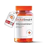 Glucosamin - Hochdosiert 1650 mg Glucosaminsulfat Mit Vitamin C - Für Gelenke & Knorpel - 60 Kapseln - Dr.AD Smart - Laborgeprüft - GMP Qualität