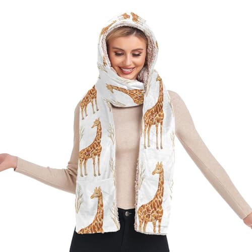 Bonnet écharpe femme fin des mains froides grâce aux poches gants intégrées