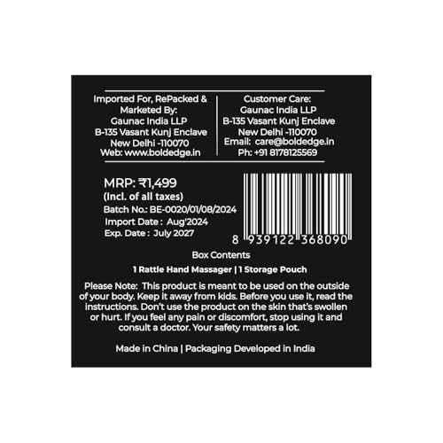 BoldEdge Rattle Stress Relief & Relaxation Battery Powered Sleeve Arm ...