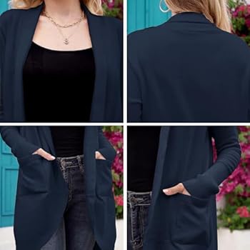 Gebreide jas voor dames, lang, grof gebreid vest voor dames