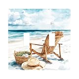 Copertura per interruttore della luce della sedia da spiaggia, copertura per interruttore/uscita, scena marina blu costiera per decorazione domestica, piastre da parete in materiale termoplastico