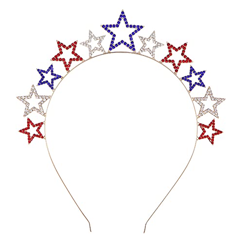 Soochat 4Th Of July Headband Rhinestone Patriotic Headband Crystal Star Hairband For Independence Day Party Hair Accessories #TOP15