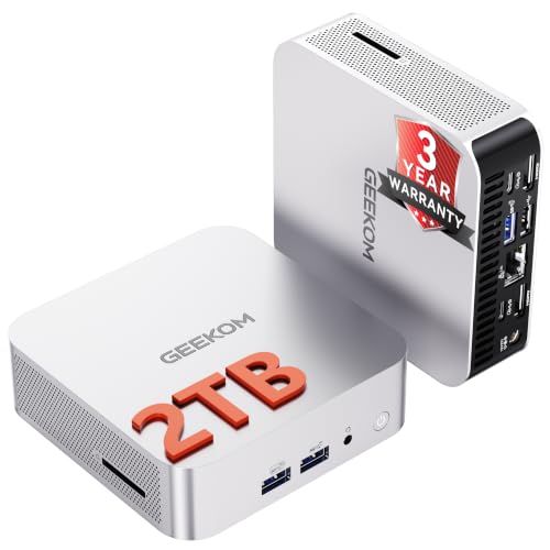 Image of GEEKOM A7 Mini PC, Ryzen 9 7940HS, 32GB RAM, 2TB SSD, Radeon 780M | 5600MHz DDR5, PCIe 4.0 SSD, USB4, 3 Year Coverage, 4x 4K Display, 8K, WiFi 6E, 2.5G LAN, SD Card Slot, Aluminum Design