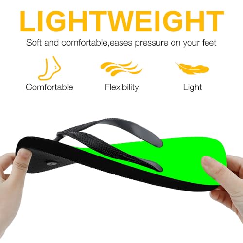 Unisex Flip Flops Neon Green Beach Rubber Shower Shoes Anti-Slip Lightweight Basic Thong Sandals Summer Comfortable Vocation Slippers Two-Tone Footwear Pool Slides2