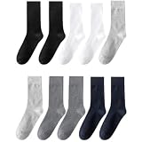Koyojpoe 10 Paar Herren-Socken Aus Baumwolle In Großen Größen Für Die Mitte Des Beins Geruchsabsorbierend Vielseitige Arbeitssocken Für Pendler Bequem Und Langlebig Style_y L