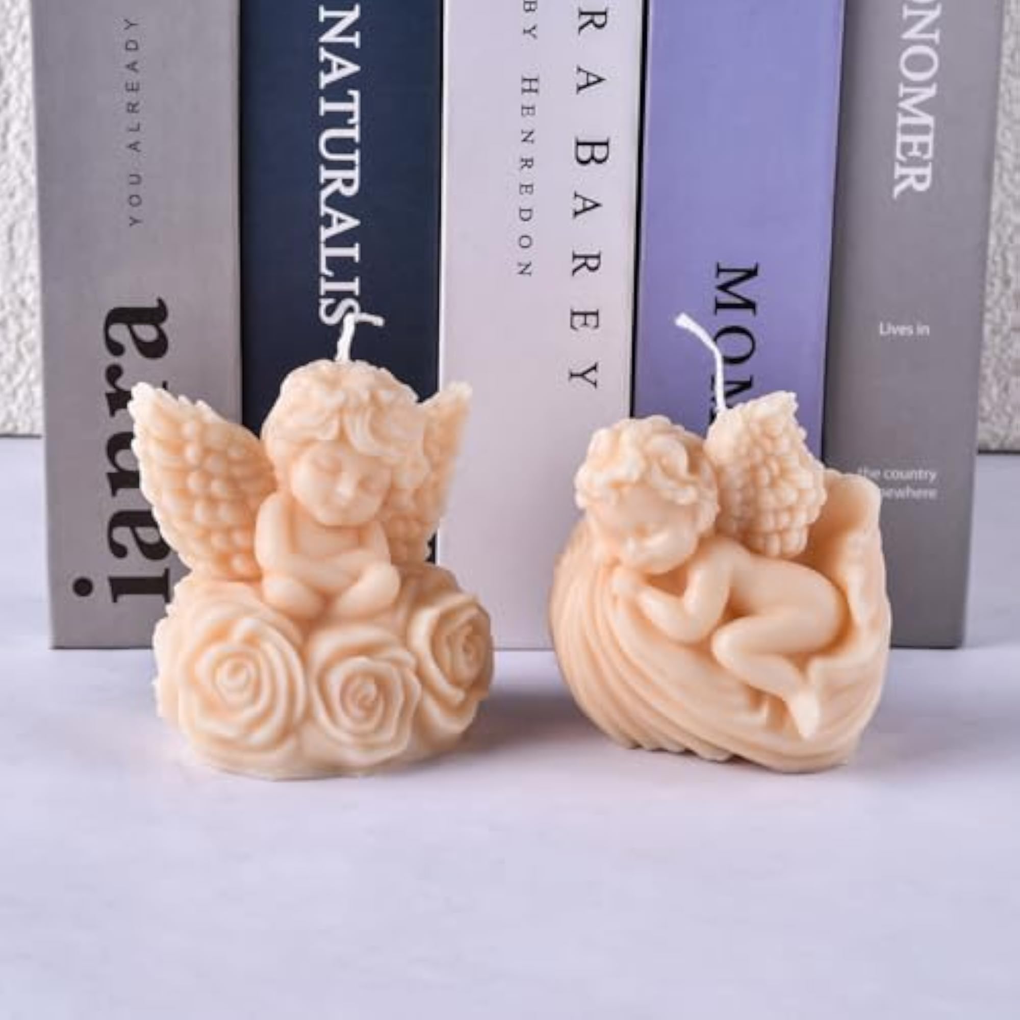 Angel Candle Molds, 2 Pack Silicone Molds with Wicks