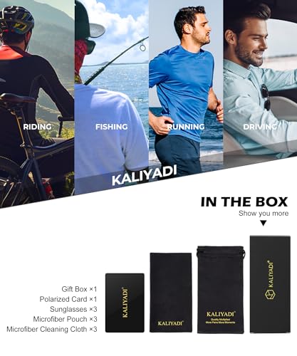 Image of KALIYADI Mens-Sunglasses Polarized-Sunglasses-Men: Polarized Sun Glasses With UV400 Protection for Driving Fishing
