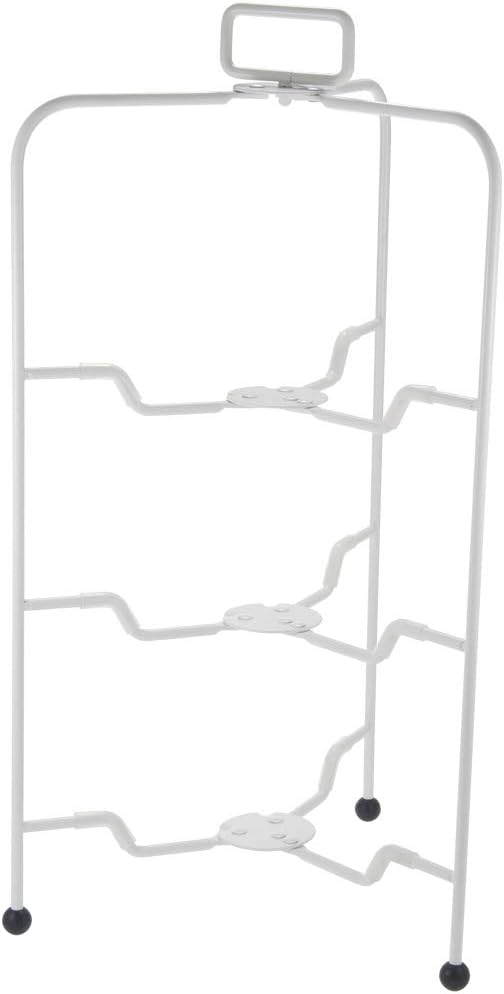 CASUAL PRODUCT Bistro Plate Stand, 3 Tiers, WH, Can Use Plates with Diameter 7.1-9.4 inches (18-24 cm), Space Efficient, Foldable, Afternoon Tea Stand