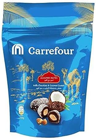 Carrefour Almond Dates Milk Chocolate Coated With Coconut 100 g