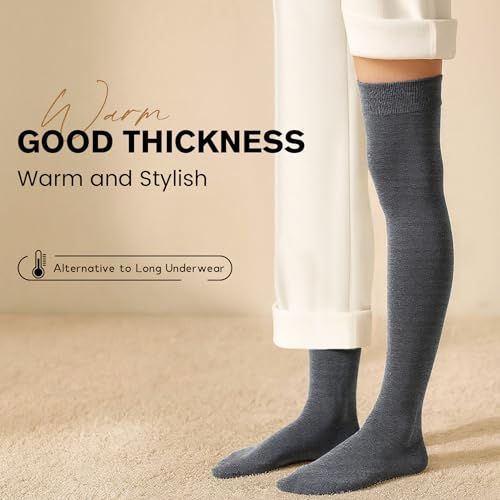 Image of Azue Women Non Slip Thigh High Socks Fashion Tube Stockings above Knee Cosplay Socks