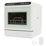 ROGONPDK Lavastoviglie portatile da 6 l, mini lavastoviglie, lavastoviglie compatta, 1100 W, tavolo portatile, mini lavastoviglie, per appartamenti, dormitori, roulotte, ecc