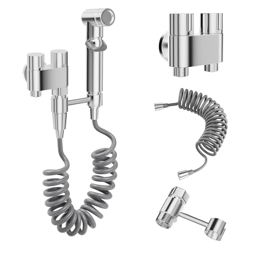 Ducha Higiênica Portátil com Mangueira Flexível de 2m Kit Completo para Banheiro em Aço Inoxidável Premium e ABS (Prata)