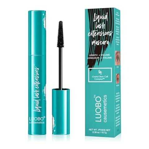 LUOBO mascara Liquid Lash Extensions Mascara- Thick and slender, waterproof and sweatproof,Long-Lasting Waterproof Proof Mascara(Rich Black - 10.7g/0.38 OZ） Cover