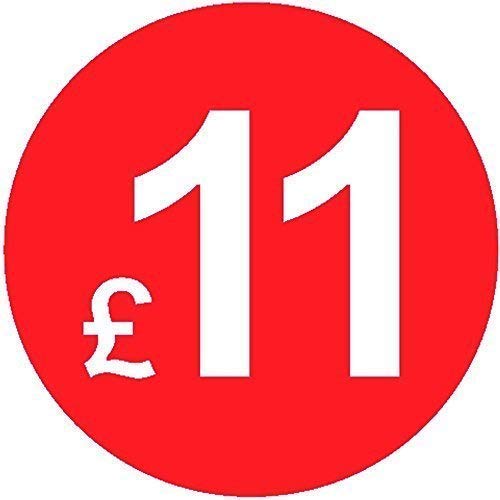 Pack of 500-20mm Price Stickers - Choose from 10p to £95 - Bright Red - Many Prices to Choose from (£11 - Red) — image 1