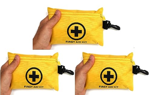 3 Packs Galaxy 151 Pcs First Aid Kits Small for Survival Emergency Trauma Military Tactical Medical School Office Home Hunting Camping Hiking Fishing Outdoor IFAK EMT Yellow Bag