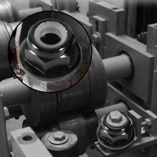 10 Stück M5 Sechskant-Selbstverriegelungsmuttern, CNC Aluminium Flansch Nylon Sechskant Selbstsichernde Muttern, Schwarzer, für Industrie, Bauwesen und den Täglichen Gebrauch