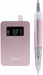Ankenail S2, Brushless Nail Drill, Portable Professional Rechargeable Cordless E File for Acrylic Nail and Gel, Manicure Pedicure Tool Set with Nail Drill Bits, Sanding Band, Pink (Pink)