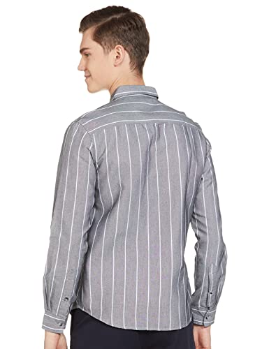 Image of The Indian Garage Co Men Regular Fit Striped Full Sleeves Cutaway Collar Casual Shirt