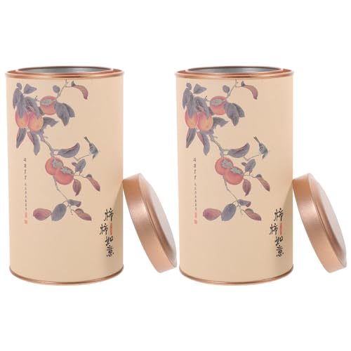 Alipis 2 Pièces Boîte À Thé En Fer Blanc Boîte De Thé En Vrac Hermétique Pot De Grains De Café Boîtes De Stockage Vides Cylindre Conteneurs En Étain Récipient De Stockage De Nourriture