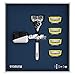 Gillette Fusion 5 ProShield Máquina de Afeitar Hombre + 4 Cuchillas de Recambio + Base Magnética, Regalos Originales para Hombre