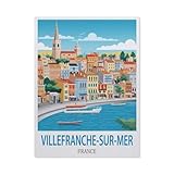 BEAYODKP Villefranche-sur-Mer, France，Art Poster Decor Funny Tin Metal Signs Gift(15x30cm 6x12 inch-P69
