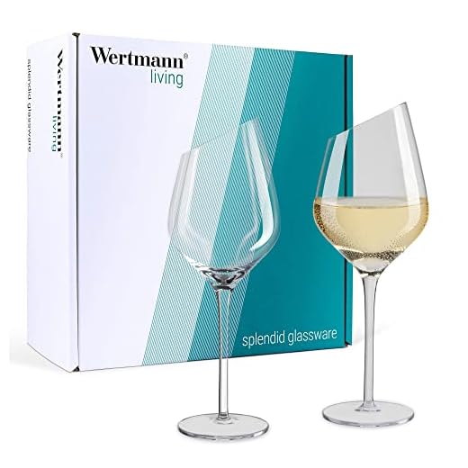 Wertmann Living Set de 2 verres à vin blanc - forme particulière avec bord incliné