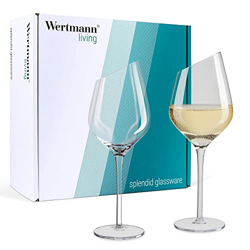 Wertmann Living 2er Set Gläser Weißwein - besondere Form mit schrägem...