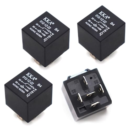 4 PCS Starter Relay, 5 Pin Relay, Trim System Components, Universal Replacement for Car Boat Outboard Motor (Black)