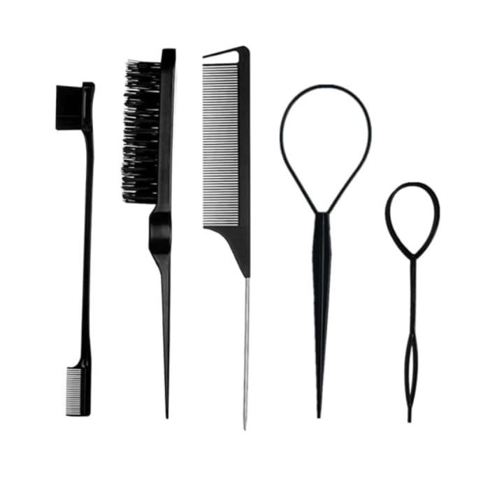 ZIBUYU® 3PC Professional Hair Styling Comb Set with Tail Comb, Teasing Comb & Stainless Steel Pintail Brush, Lightweight Anti-Static Combs for Women, Men & Kids Backcombing, Hairdressing, Salon-image-28