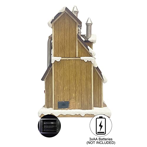 Moments In Time Christmas Village Building, Santa's Workshop With Christmas Music, Led Lights, And Animation - Power Adapter (Included) (11.6" H X 5.7" W X 7.1" D) #TOP3