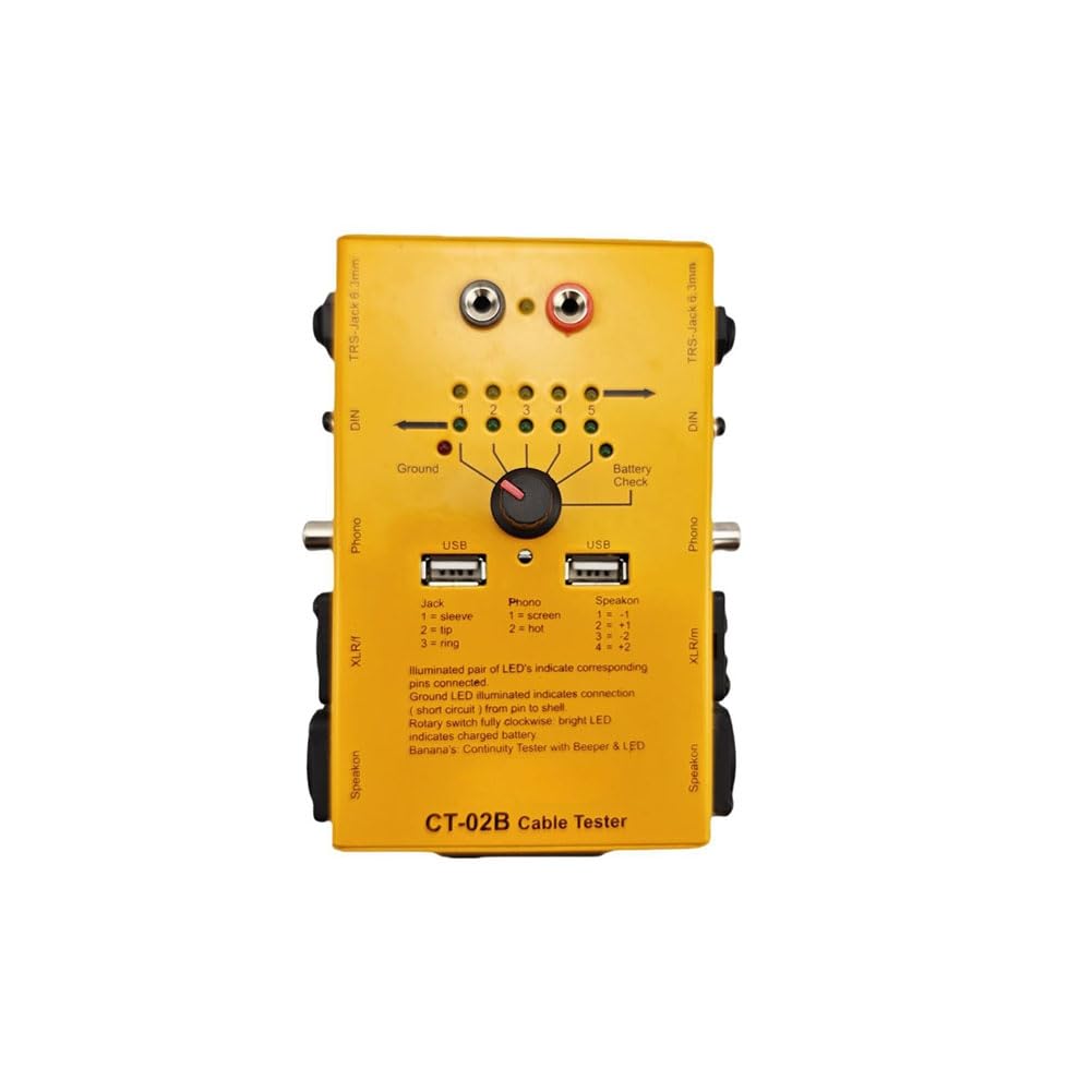 Audio Side Line CT-02B XLR-Testgerät, Mehrzweck-Audiokabel-Engineering-Verdrahtung, Multifunktionaler Kabeltester