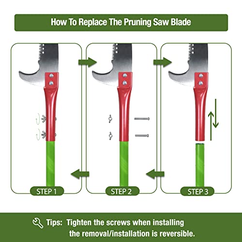 Scalebeard Pruning Saw, 15" Tree Trimmer Pole Saw Attachment Blade, Gardening Pole Pruner Head, Hand Saw for Tree Trimming - Thumbnail 7