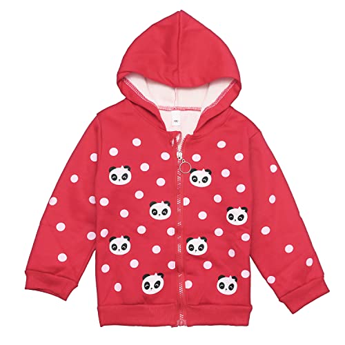 Image of Bold N Elegant Fleece Kids Pre Winter Warm Cute Panda Print Front Open Zipper Hoodie Sweatshirt For Infant Toddler Baby Boy's & Girls