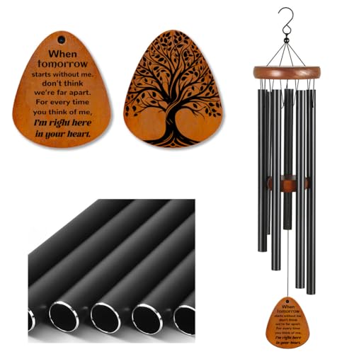 Image of ORIGACH Tree of Life Memorial Wind Chimes Sympathy Gift Deep Tone Bereavement Wind Chime Suitable for Home Decor Outdoor Garden Patio 25.59 Inch