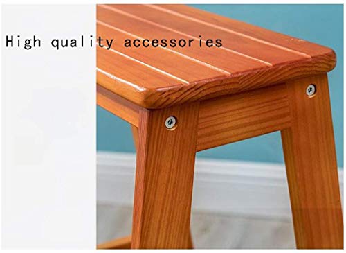 Wooden Step Stool,Solid Wood Stool Folding Chair Full Solid Staircase Suitable For The Kitchen Three Layers Multi Purpose Double Use Brown Stool #TOP3