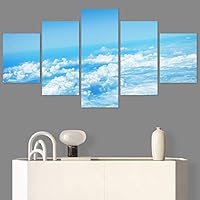 SIGNWIN 5 Panel Canvas Wall Art Modern Art Contemporary Landscape Multicolor Photography Relax/Calm Sky for Home Decorations Ready to Hang - 60