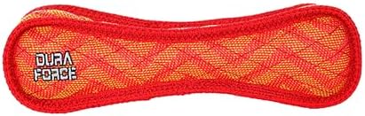 Tuffy - DuraForce Bone Ultra Durable Plush Dog Toy | Red Zig Zag, Multiple Layers & Reinforced Seams, Washable and Floats, DuraForce Construction