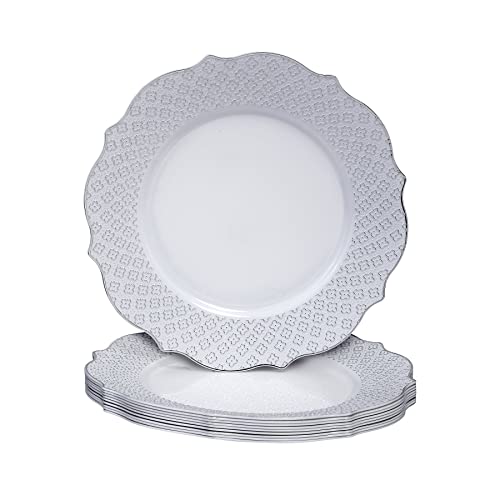 Silver Spoons 9 Fancy Disposable Salad Plates (10)