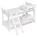 Badger Basket Doll Bunk Bed with Ladder and Bedding (fits 18 inch Dolls), White/Pink/Green