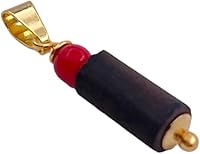 Vista 1 de SIFRIMANIA Brazalete auténtico de azabache con poderoso amuleto protector de piedra negra de jet y coral rojo amazónico para cadenas o pulseras